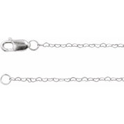 14K White .8 mm Heart 7' Chain