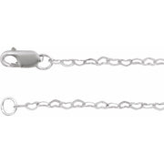 Sterling Silver 1.9 mm Heart 16' Chain