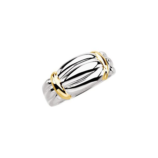 Sterling Silver & 14K Yellow Freeform Ring