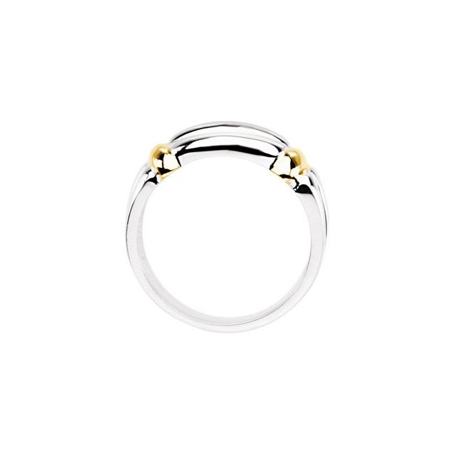 Sterling Silver & 14K Yellow Freeform Ring