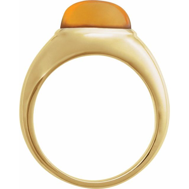 14K Yellow Natural Citrine Cabochon Ring