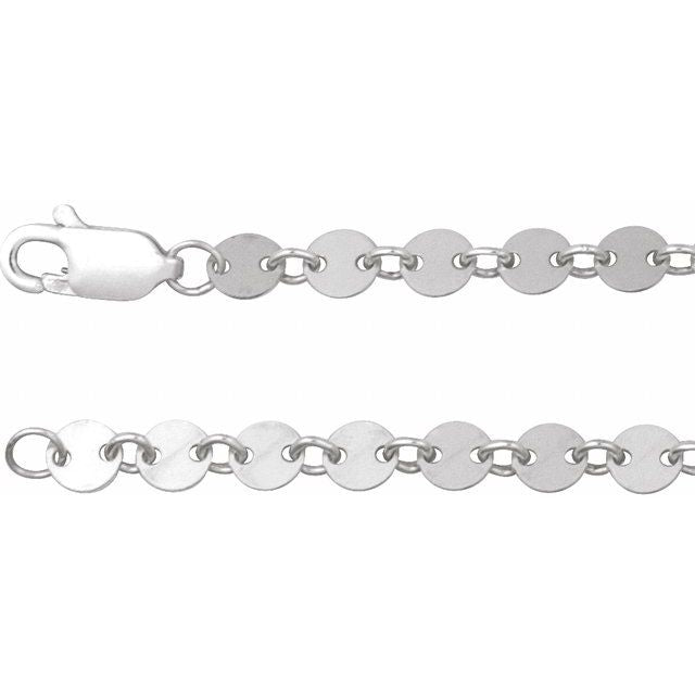 Sterling Silver 4 mm Mirror 16' Chain