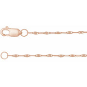 14K Rose 1.5 mm Keyhole 7' Chain