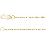 14K Yellow 1.5 mm Keyhole 7' Chain