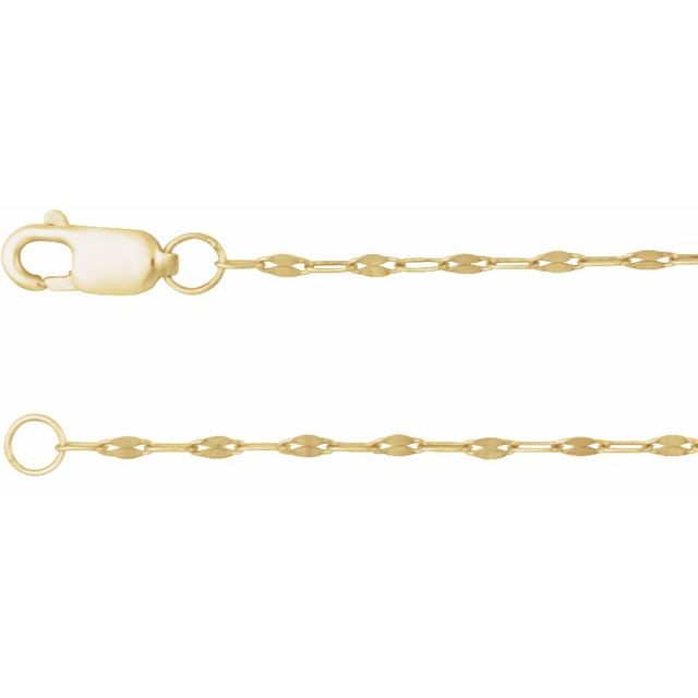 14K Yellow 1.5 mm Keyhole 7' Chain