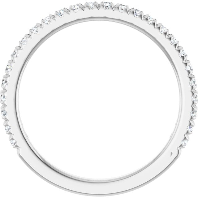 14k White 1/3 Ctw Lab-grown Diamond French-set Anniversary Band