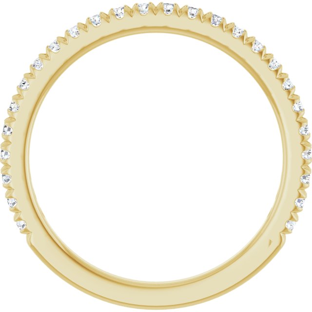 14k Yellow 1/3 Ctw Lab-grown Diamond French-set Anniversary Band
