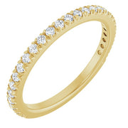 14k Yellow 1/3 Ctw Lab-grown Diamond French-set Anniversary Band