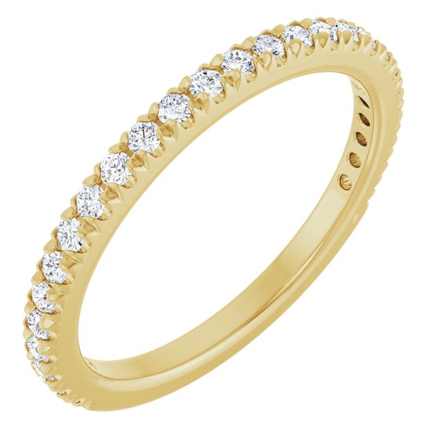 14k Yellow 1/3 Ctw Lab-grown Diamond French-set Anniversary Band