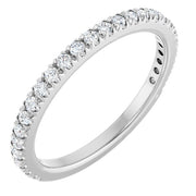 14k White 1/3 Ctw Lab-grown Diamond French-set Anniversary Band