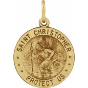 14K Yellow 18 mm Reversible St. Christopher/U.S. Army Medal