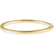 14K Yellow Square Tube Hinged Bangle 7' Bracelet