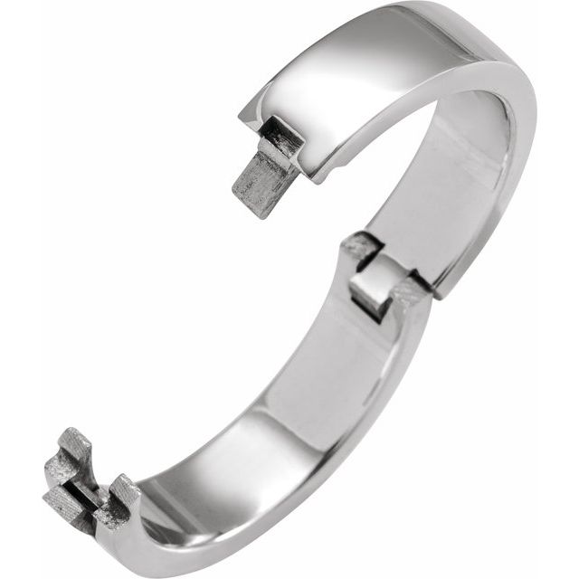14K White 6 mm CLIQ® Hinged Adjustable Flat Band Size 10