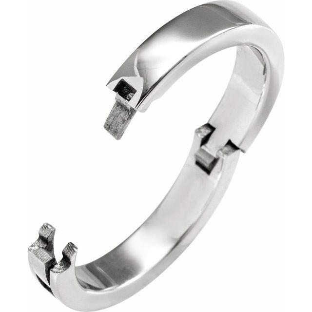 14K White 4 mm CLIQ® Hinged Adjustable Flat Band Size 7