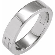 14k White 5 Mm Cliq® Hinged Adjustable Flat Band Size 7