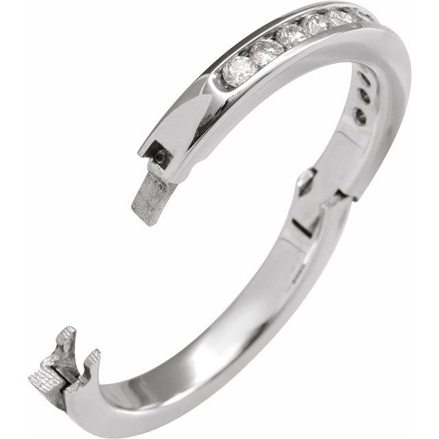 14K White 3/8 CTW Lab-Grown Diamond CLIQ® Hinged Adjustable Anniversary Band Size 5