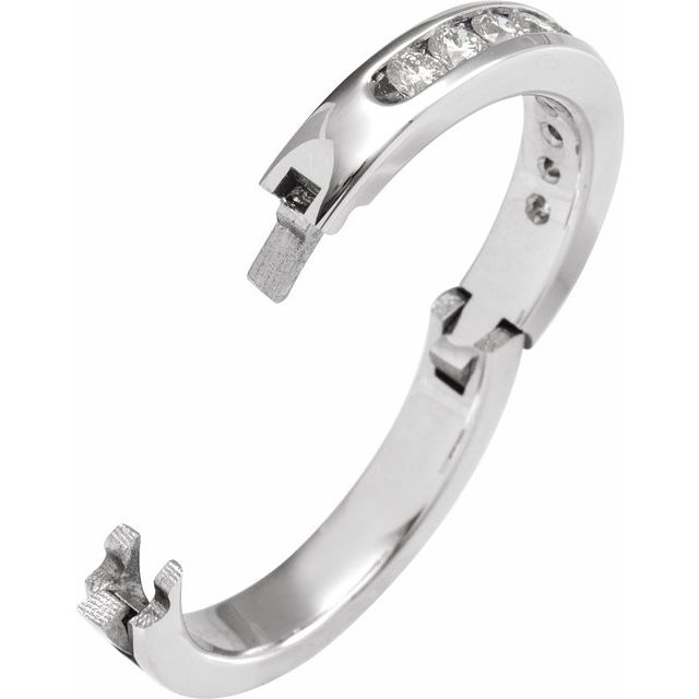 14K White 1/2 CTW Lab-Grown Diamond CLIQ® Hinged Adjustable Anniversary Band Size 5