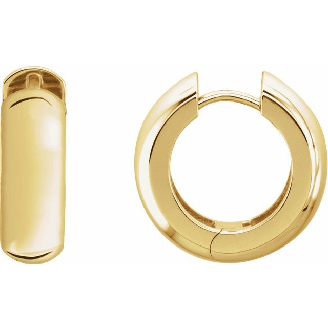 14K Yellow 19 mm Hinged Hoop Single Earring