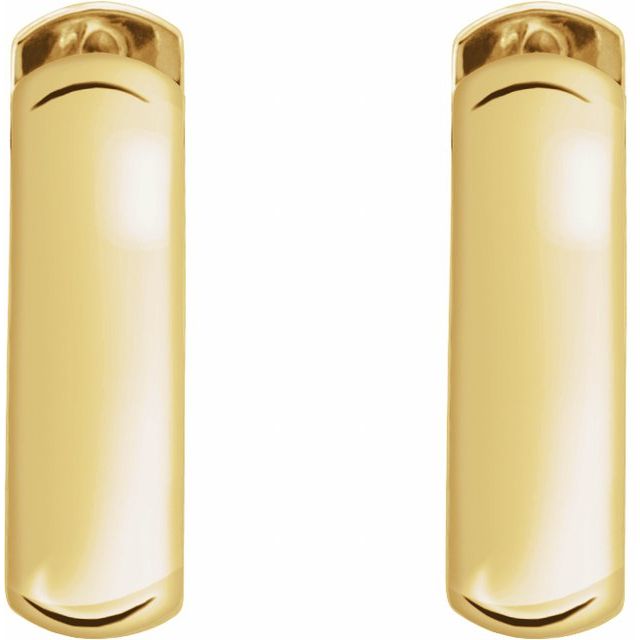 14K Yellow 16 mm Hinged Hoop Earrings