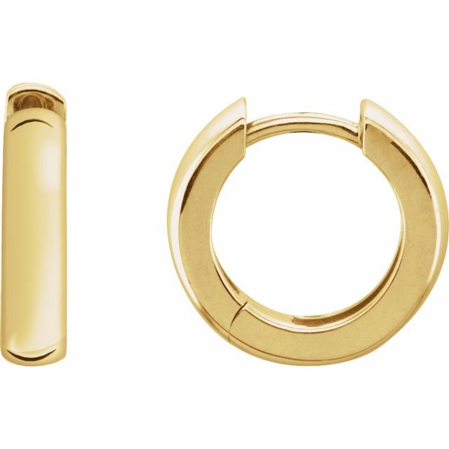 14K Yellow 14 mm Hinged Hoop Single Earring