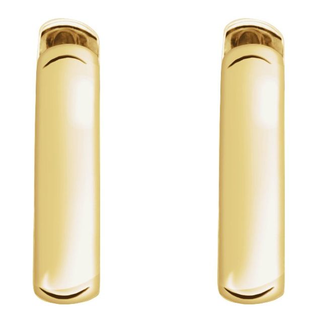 14K Yellow 14 mm Hinged Hoop Earrings