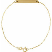 14K Yellow Engravable Bar 7' Bracelet