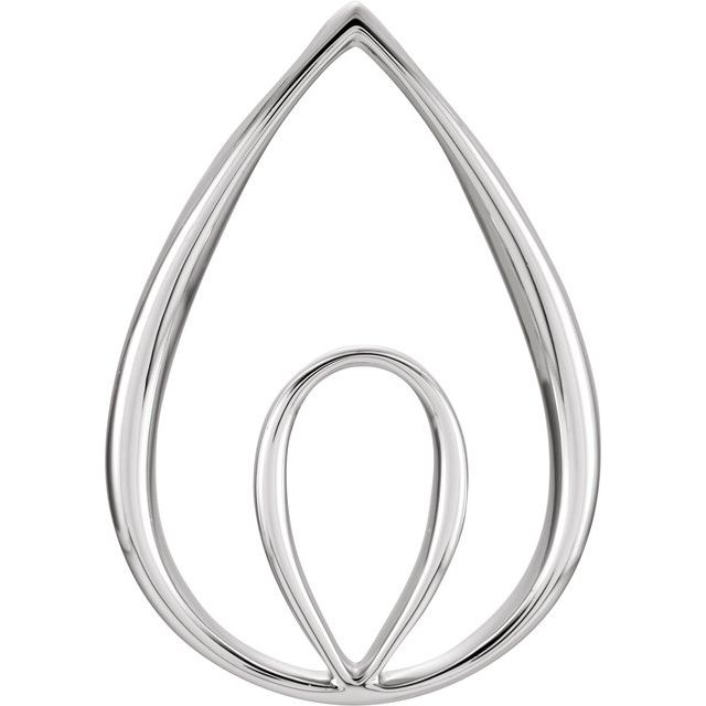 14K White Freeform Pendant