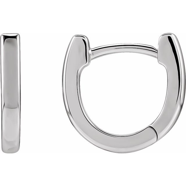 Sterling Silver 14.5 mm Hinged Hoop Earring