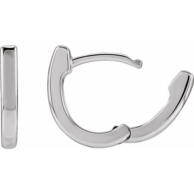 Sterling Silver 14.5 mm Hinged Hoop Earring