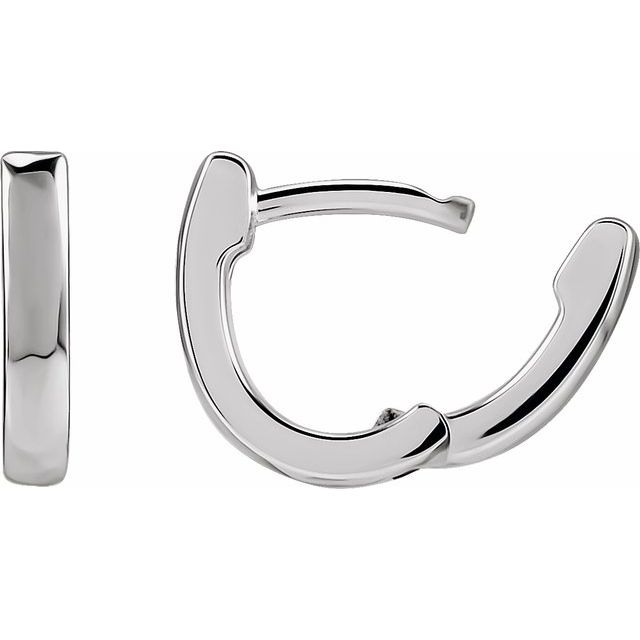 Sterling Silver 10 mm Hinged Hoop Earring