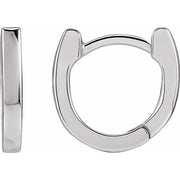 Platinum 12.5 Mm Hinged Hoop Earrings
