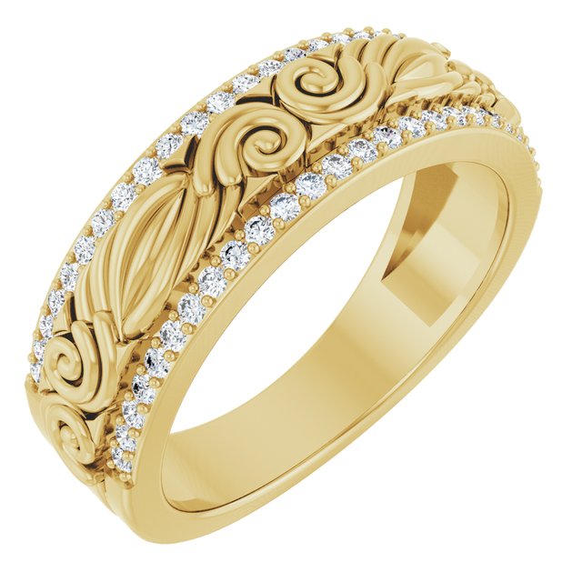 14K Yellow 3/8 CTW Lab-Grown Diamond Band