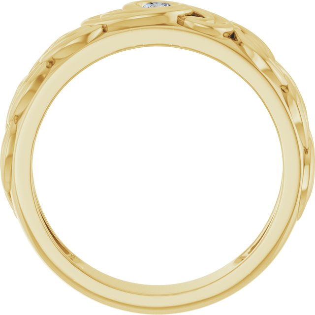 14K Yellow 1/8 CT Natural Diamond Band