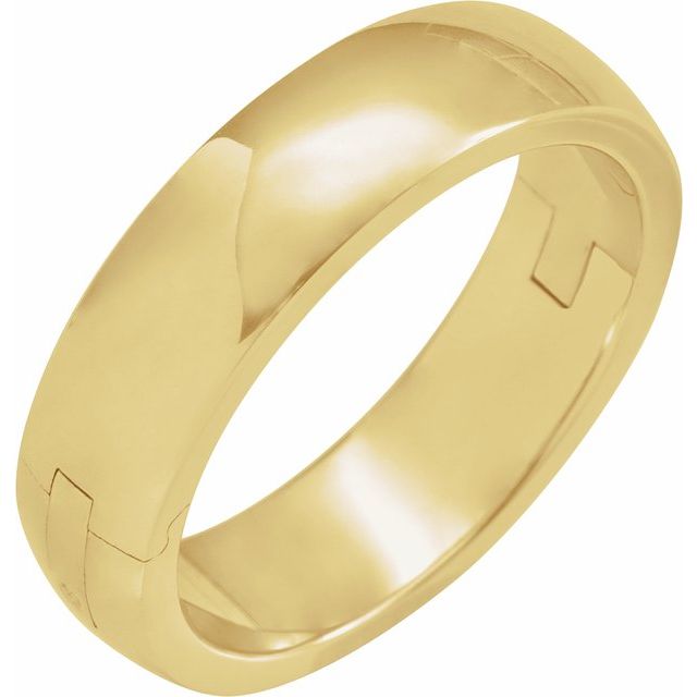 14K Yellow 6 mm CLIQ® Hinged Adjustable Band Size 9