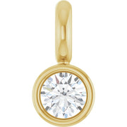 14k Yellow .015 Ct Lab-grown Diamond Bezel-set Dangle