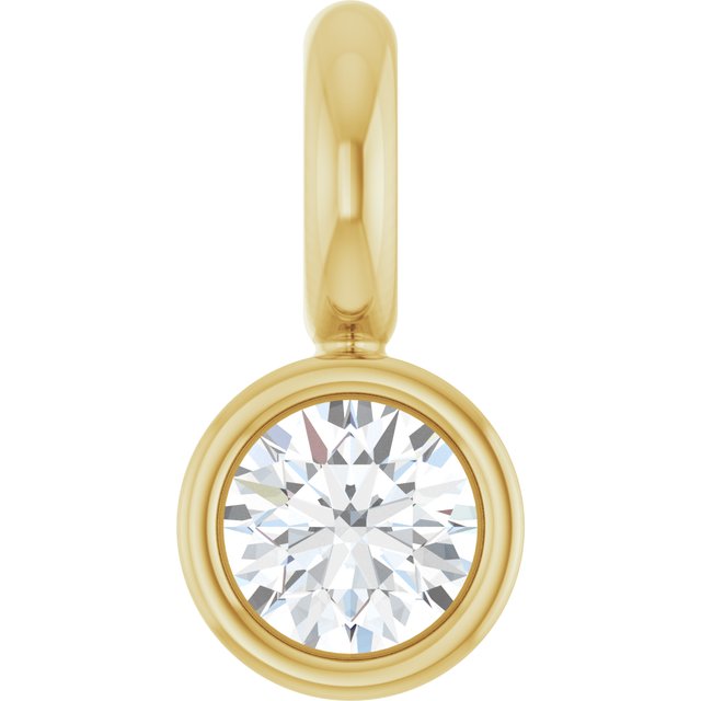 14k Yellow .015 Ct Lab-grown Diamond Bezel-set Dangle