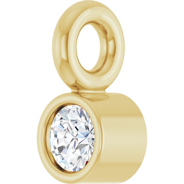 14k Yellow .015 Ct Lab-grown Diamond Bezel-set Dangle