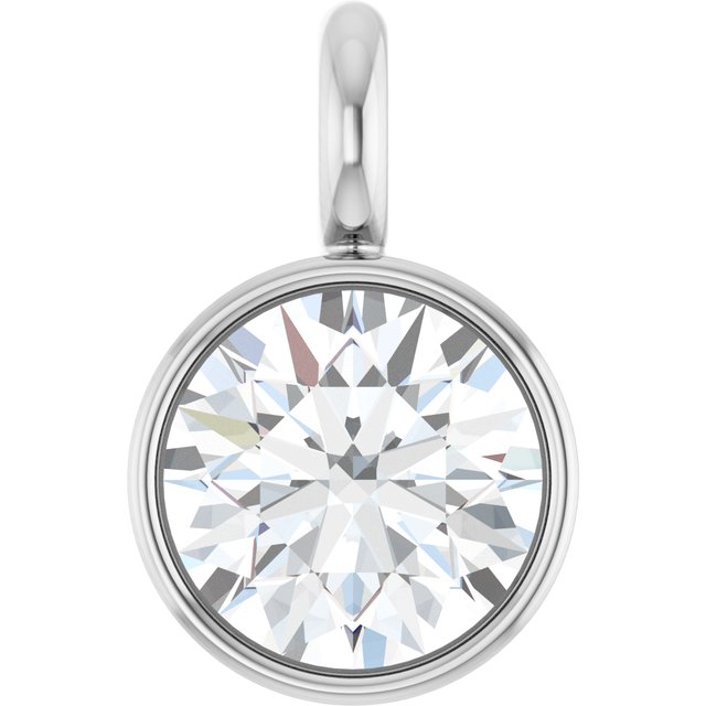 14k White 1/10 Ct Lab-grown Diamond Dangle