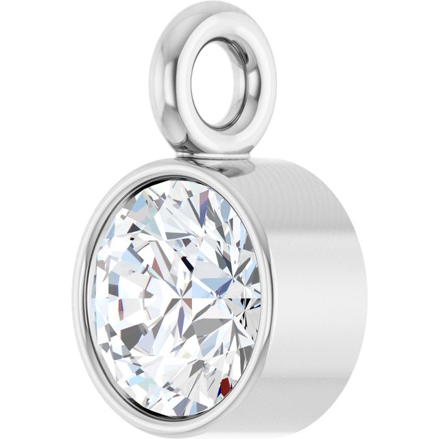 14k White 1/10 Ct Lab-grown Diamond Dangle
