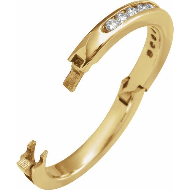 14K Yellow 3/8 CTW Natural Diamond CLIQ® Hinged Adjustable Anniversary Band Size 6