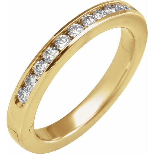 14K Yellow 3/8 CTW Lab-Grown Diamond CLIQ® Hinged Adjustable Anniversary Band Size 6