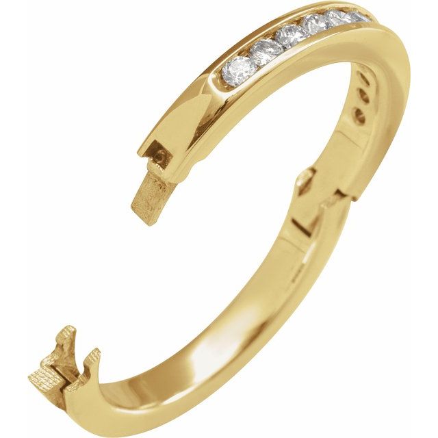 14K Yellow 3/8 CTW Lab-Grown Diamond CLIQ® Hinged Adjustable Anniversary Band Size 6