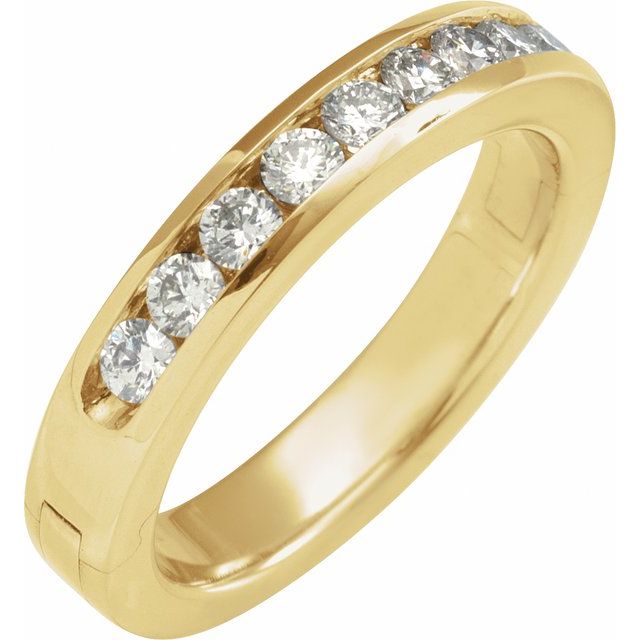 14K Yellow 1/2 CTW Natural Diamond CLIQ® Hinged Adjustable Anniversary Band Size 5