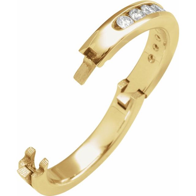 14K Yellow 1/2 CTW Natural Diamond CLIQ® Hinged Adjustable Anniversary Band Size 5