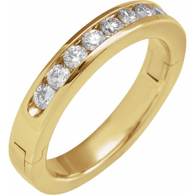 14K Yellow 1/2 CTW Lab-Grown Diamond CLIQ® Hinged Adjustable Anniversary Band Size 6