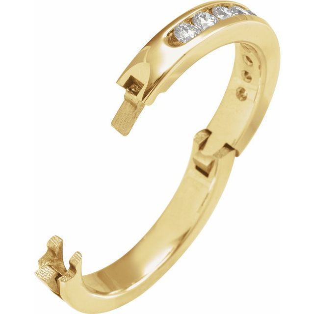 14K Yellow 1/2 CTW Lab-Grown Diamond CLIQ® Hinged Adjustable Anniversary Band Size 6