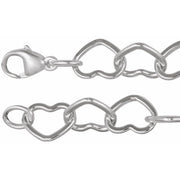Sterling Silver 9 mm Heart 16' Chain