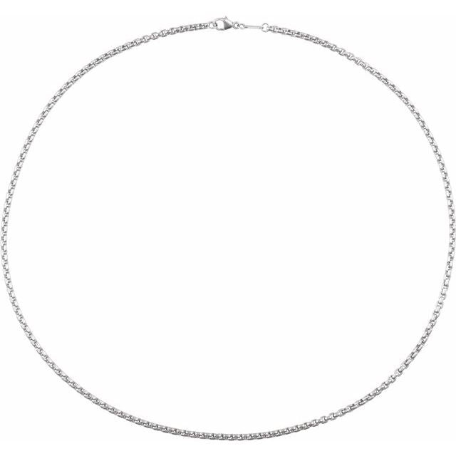Sterling Silver 2.6 mm Rounded Box 18' Chain