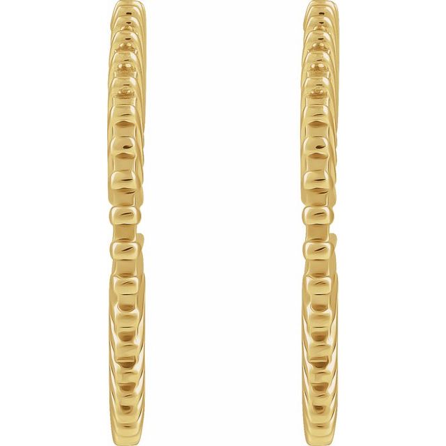 14K Yellow Starburst 19 mm Hoop Earrings