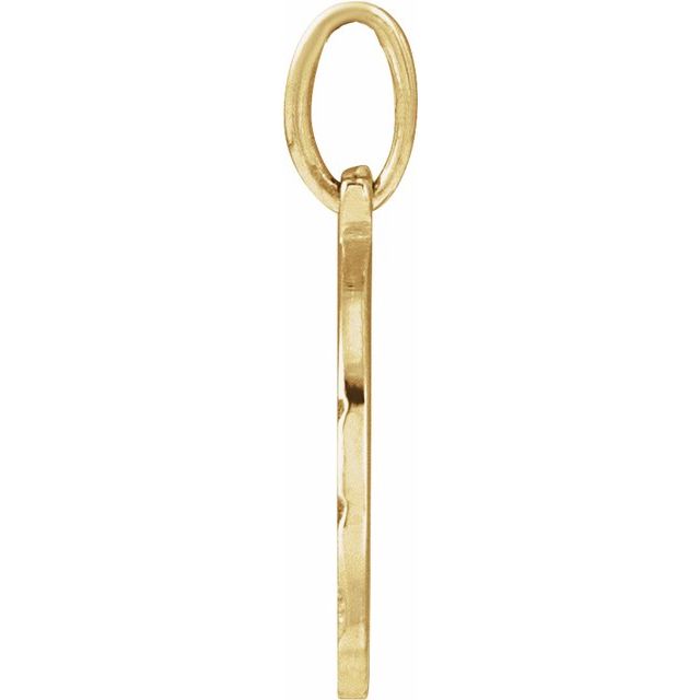 14K Yellow Engravable Football Pendant